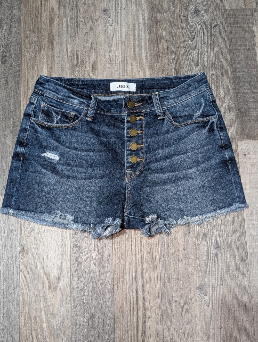 JBD Dark Wash Button-Fly Denim Shorts